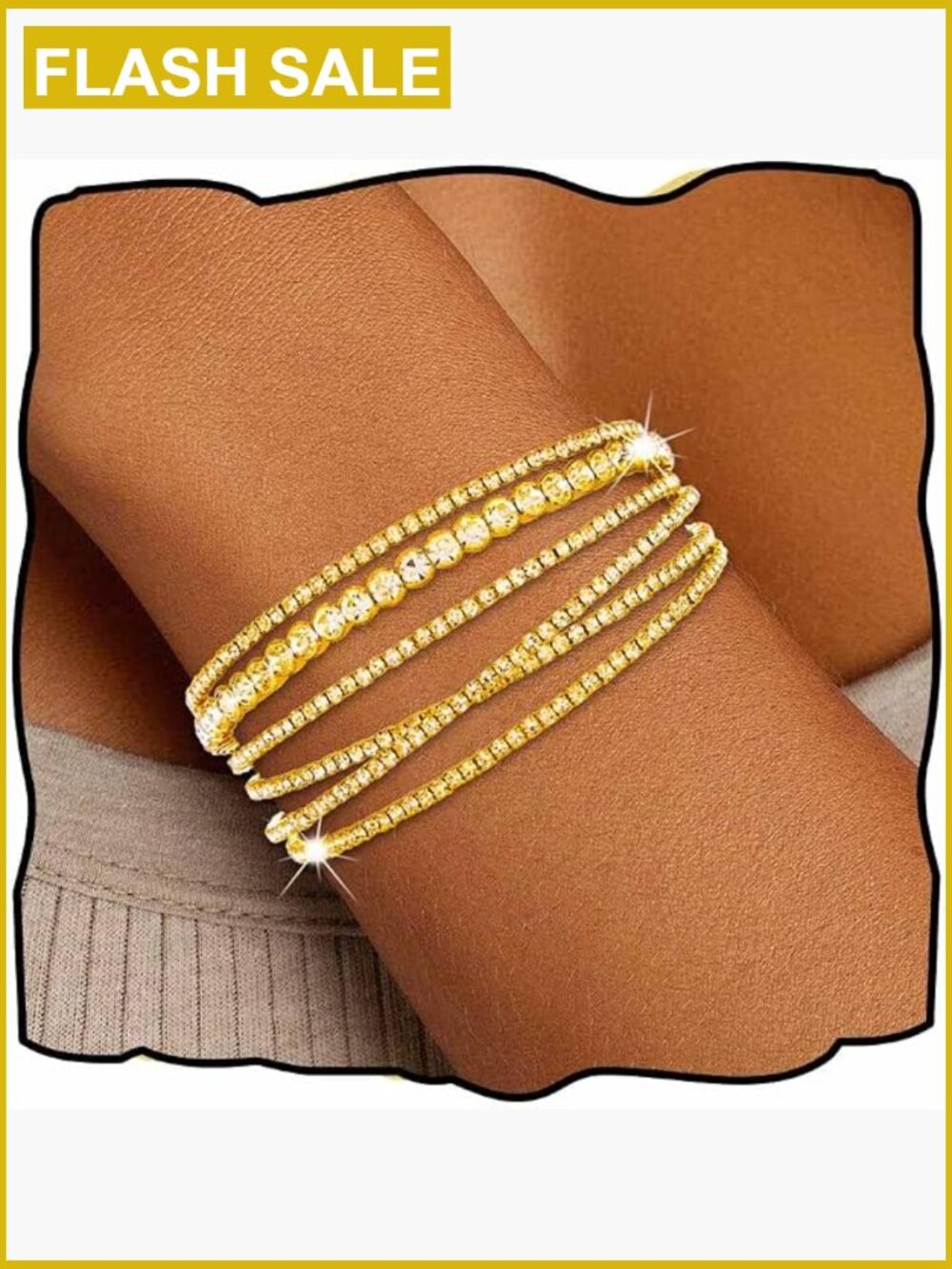 Multilayer Rhinestone Cuff Bracelet Bridal Bangle for Women